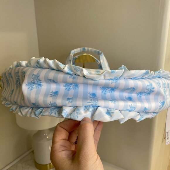 Stoney Clover Lane Heart High Tea Printed Ruffle Heart Tote Bag ruffle SCL - Picture 9 of 13